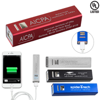 UL Listed Aluminium 2200 mAh Lithium Ion Portable Power Bank Charger